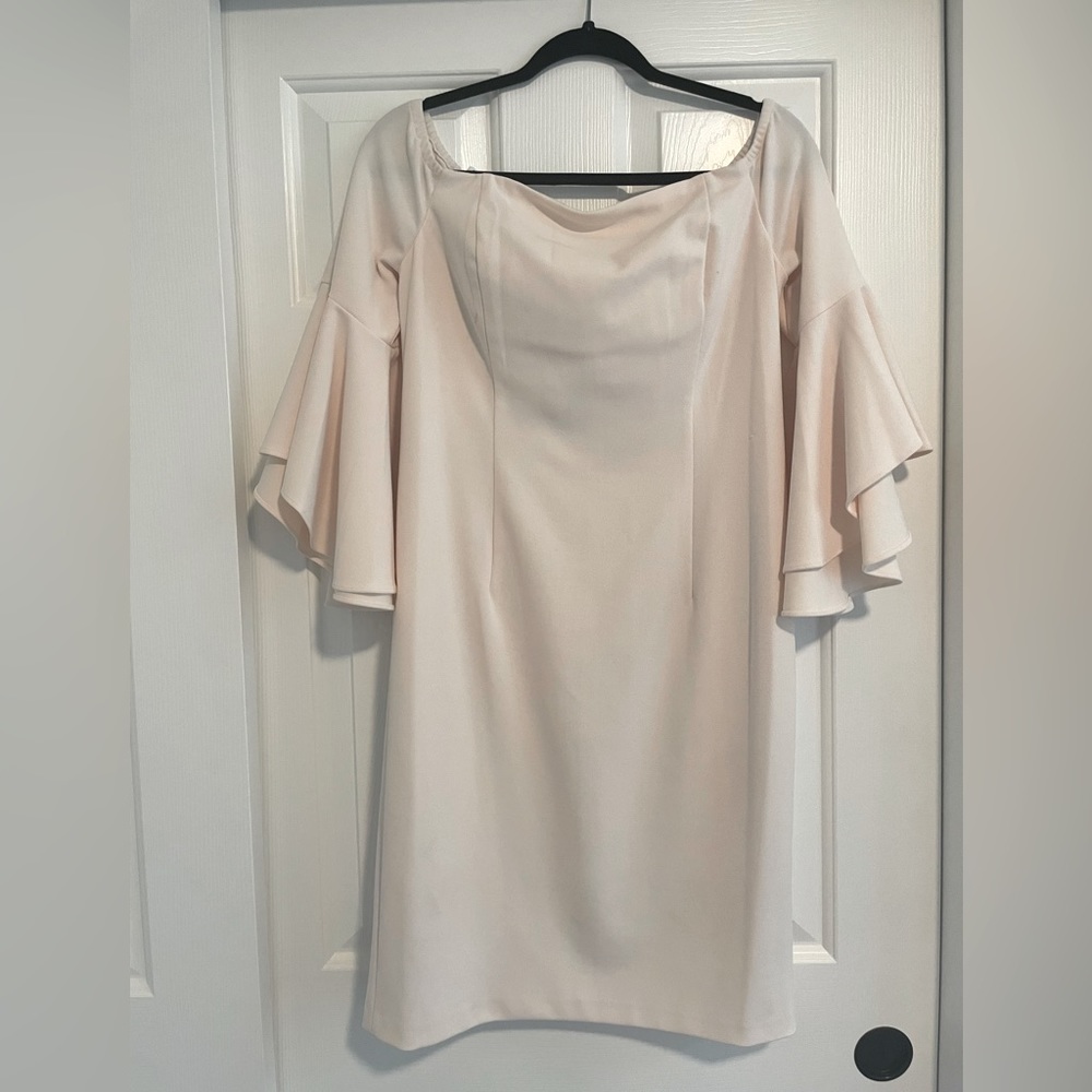 Ladies dress. Beautiful blush color, off the shoulder. Calvin Klein. Worn 1 time